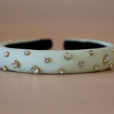 Slender Headband Smokey Lime Green Studs