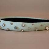 Slender Headband Smokey Lime Green Studs