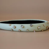 Slender Headband Smokey Lime Green Studs
