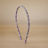 Narrow Studs Headband Purple Silver