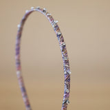 Narrow Studs Headband Purple Silver
