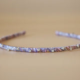 Narrow Studs Headband Purple Silver