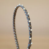 Narrow Studs Headband Grey Pearl