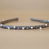 Narrow Studs Headband Grey Pearl