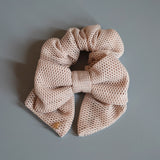 Off Beige Luxe Mesh Ribbon Scrunchie