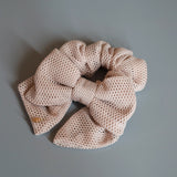 Off Beige Luxe Mesh Ribbon Scrunchie