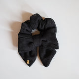 Black Luxe Mesh Ribbon Scrunchie