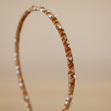 Narrow Studs Headband Brown Orange