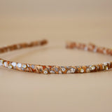 Narrow Studs Headband Brown Orange
