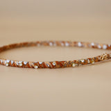 Narrow Studs Headband Brown Orange