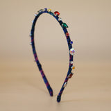 Narrow Studs Headband Dark Rainbow