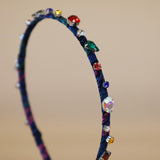 Narrow Studs Headband Dark Rainbow