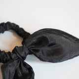 Black Sheer Dot Scrunchie Pony