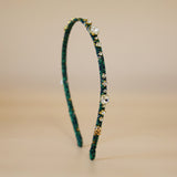 Narrow Studs Headband Green Gold