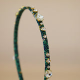 Narrow Studs Headband Green Gold