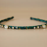 Narrow Studs Headband Green Gold