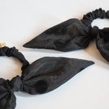Black Sheer Dot Scrunchie Pony