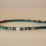 Narrow Studs Headband Green Gold
