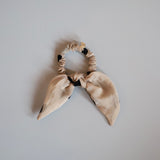 Beige Sheer Dot Scrunchie Pony