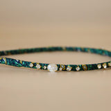 Narrow Studs Headband Green Gold