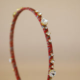Narrow Studs Headband Red Gold