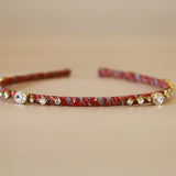 Narrow Studs Headband Red Gold