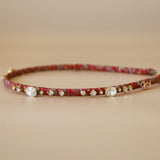 Narrow Studs Headband Red Gold
