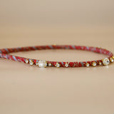 Narrow Studs Headband Red Gold