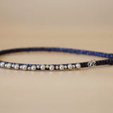 Narrow Studs Headband Navy Blue Silver