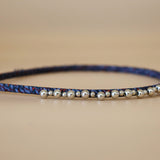Narrow Studs Headband Navy Blue Silver