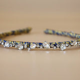 Narrow Studs Headband Gold Blue