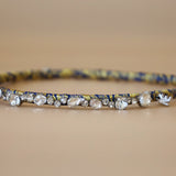 Narrow Studs Headband Gold Blue