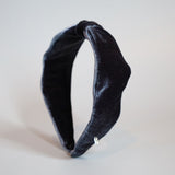 Charcoal Velour Turban Headband