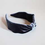 Charcoal Velour Turban Headband
