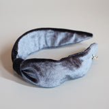 Charcoal Velour Turban Headband