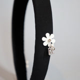 Slender Headband White Flower Studs