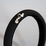 Slender Headband Pearl Silver Studs