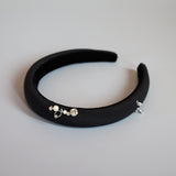 Slender Headband Pearl Silver Studs