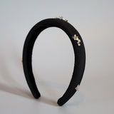Slender Headband Silver Flower Studs