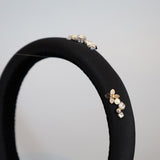 Slender Headband Silver Flower Studs