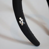 Slender Headband Silver Flower Studs