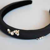 Slender Headband Silver Flower Studs
