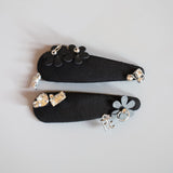 Black Flower Studs Hair Pin