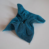 Blue Lame Shuriken Scrunchie
