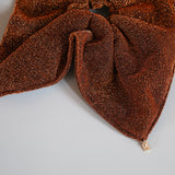 Brown Orange Lame Shuriken Scrunchie