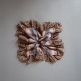 Check and Frills Pink Brown Scrunchie