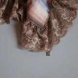 Check and Frills Pink Brown Scrunchie