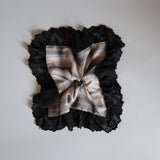 Check and Frills Black Scrunchie