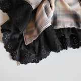 Check and Frills Black Scrunchie