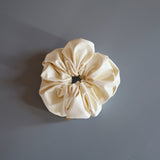 Eco White Leather Scrunchie
